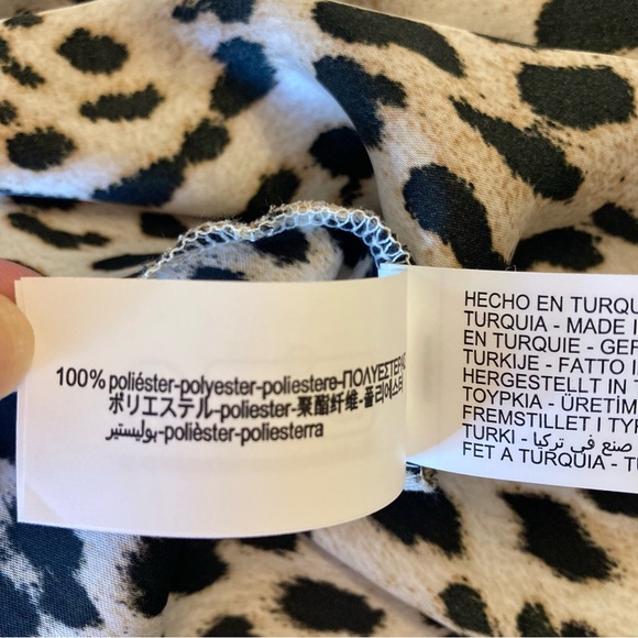 ZARA Leopard Cheetah Animal Print Satin Slip Midi Skirt - Picture 6 of 8